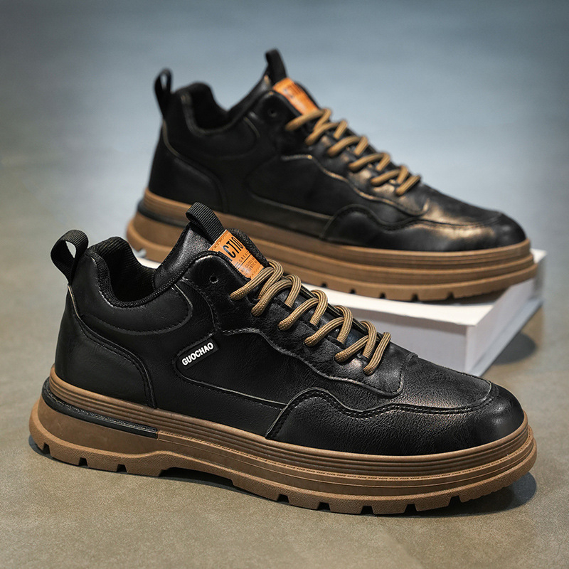 Muške loafers s prozračnom i vodootpornom gornjom stranom od sintetičke kože, vezice, potplat od gume ubrizgane tehnologijom, okrugli nos