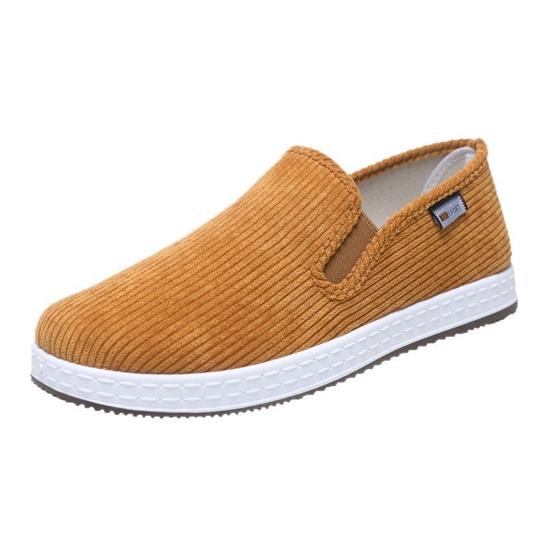 Pantofi slip-on pentru bărbați, din textile, partea superioară din bumbac, căptușeală textilă, talpă din cauciuc, vârf rotund, talpă fabricată prin injecție, toc mic 1–3 cm