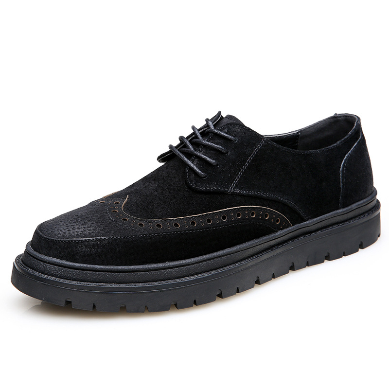 Platformske cipele, stil brogue, gornji dio od kože, niska silueta, gumena potplat