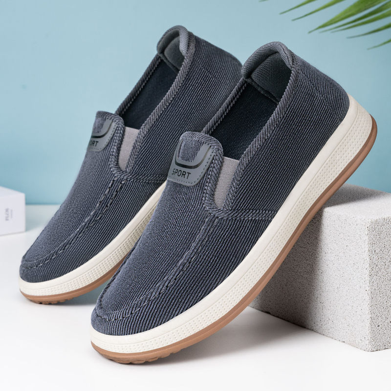 Muške slip-on casual tenisice s prugastim mrežastim gornjim dijelom, injekcijski oblikovana potplat, niski potplat 1–3 cm