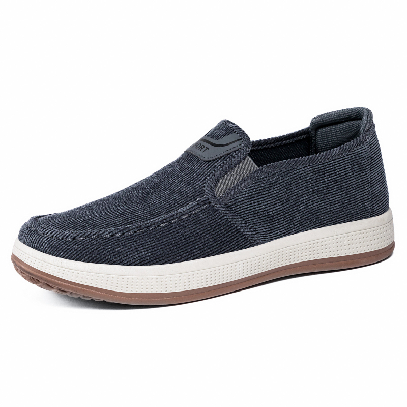 Muške slip-on casual tenisice s prugastim mrežastim gornjim dijelom, injekcijski oblikovana potplat, niski potplat 1–3 cm
