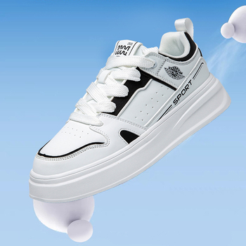 Pantofi casual cu platformă pentru bărbați, PU upper, talpă EVA, toc mic 1-3 cm, vârf rotund