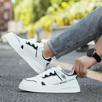 Pantofi casual cu platformă pentru bărbați, PU upper, talpă EVA, toc mic 1-3 cm, vârf rotund