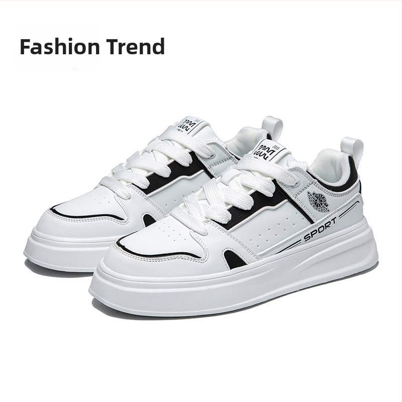 Pantofi casual cu platformă pentru bărbați, PU upper, talpă EVA, toc mic 1-3 cm, vârf rotund