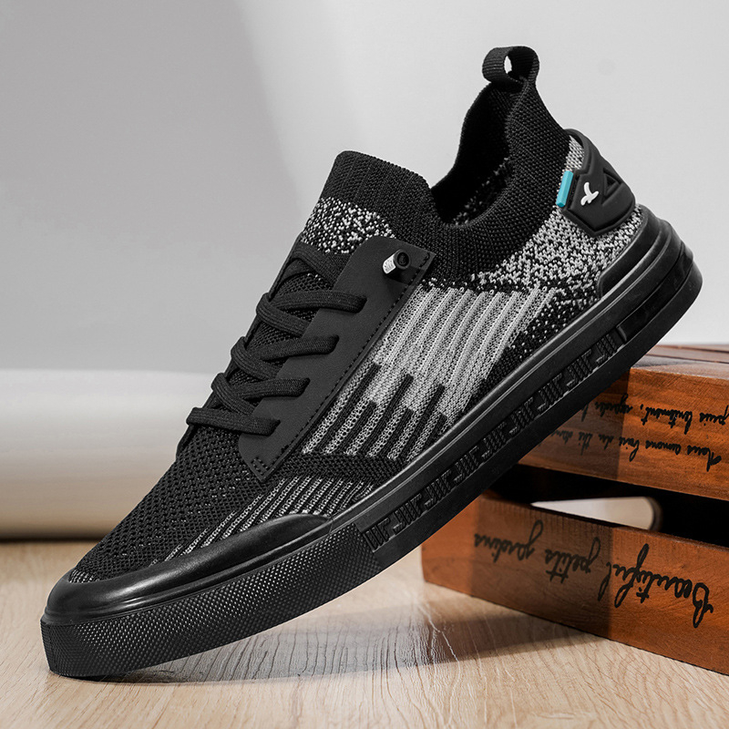 Pantofi sport bărbați vară cu plasă Flyknit, respirabili, ușori, cu șiret, talpă PVC