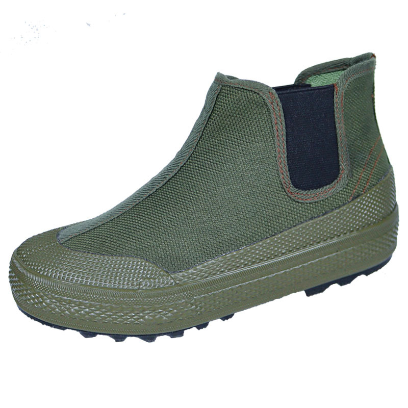 Pantofi de muncă slip-on, unisex, cu talpă din cauciuc antiderapantă și rezistentă la uzură, partea superioară camuflată, înălțime medie