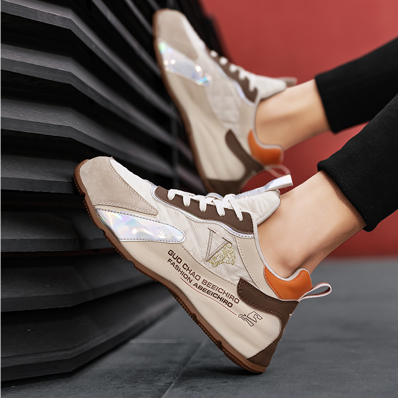 Pantofi bărbați cu talpă groasă, creștere în înălțime, respirabili, partea superioară din textile cu căptușeală din plasă, talpă din cauciuc