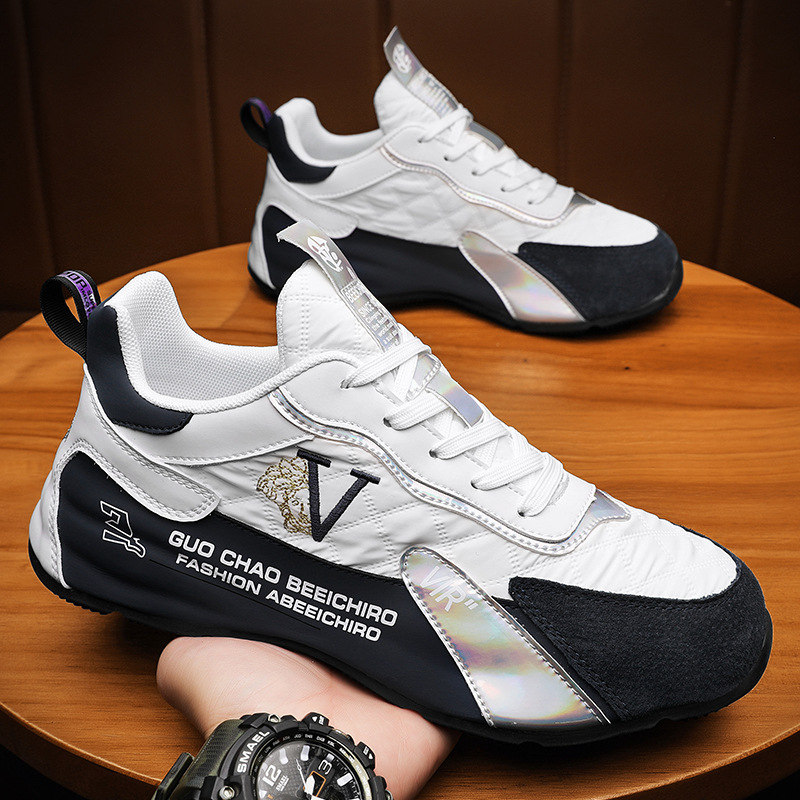 Pantofi bărbați cu talpă groasă, creștere în înălțime, respirabili, partea superioară din textile cu căptușeală din plasă, talpă din cauciuc