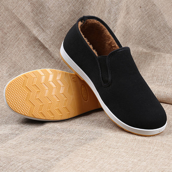 Unisex υφασμάτινα παπούτσια για άνδρες και γυναίκες με στρογγυλό δάχτυλο, άνω τμήμα από βαμβακερό ύφασμα, πλαστική σόλα, εσωτερική επένδυση από τεχνητό μαλλί, χαμηλό τακούνι (στρογγυλός δάχτυλος, άνω από βαμβακερό ύφασμα, πλαστική σόλα, τεχνητό μαλλί επένδ