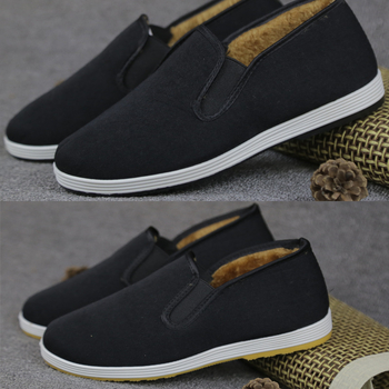 Unisex υφασμάτινα παπούτσια για άνδρες και γυναίκες με στρογγυλό δάχτυλο, άνω τμήμα από βαμβακερό ύφασμα, πλαστική σόλα, εσωτερική επένδυση από τεχνητό μαλλί, χαμηλό τακούνι (στρογγυλός δάχτυλος, άνω από βαμβακερό ύφασμα, πλαστική σόλα, τεχνητό μαλλί επένδ