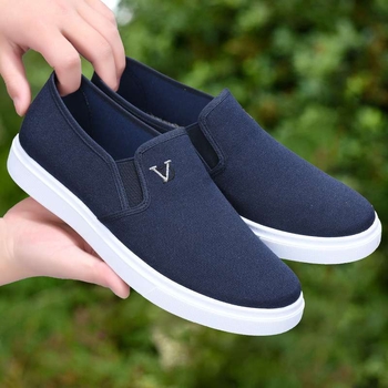 Unisex Slip-On Casual tenisice, gornji dio od pamuka, okrugli vrh, srednje visoka gornja, potplat od pjene gume, niska peta 1–3 cm