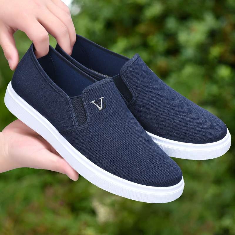 Unisex Slip-On Casual tenisice, gornji dio od pamuka, okrugli vrh, srednje visoka gornja, potplat od pjene gume, niska peta 1–3 cm