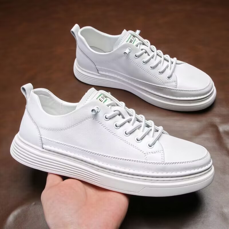 Ανδρικά δερμάτινα παπούτσια business casual, στρογγυλή μύτη, χαμηλό τακούνι 1–3 cm, πάτος EVA, σόλα από καουτσούκ