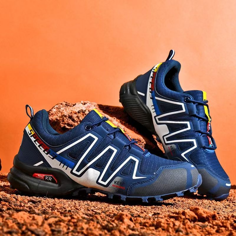 Férfi mokaszni lélegző textil felsőrésszel, kerek orr, alacsony profil, fűzős zárás, injektált talp