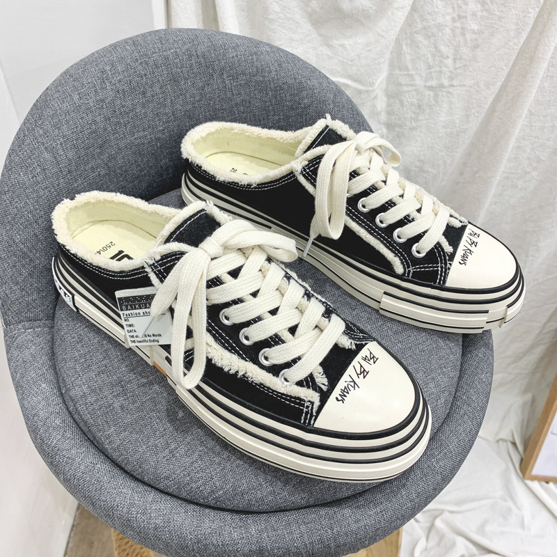 Adidași din pânză pentru bărbați, stil coreean, respirabili și ușori, talpă din cauciuc, închidere cu șireturi, croială joasă, pentru vară și primăvară