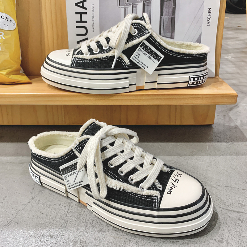 Adidași din pânză pentru bărbați, stil coreean, respirabili și ușori, talpă din cauciuc, închidere cu șireturi, croială joasă, pentru vară și primăvară