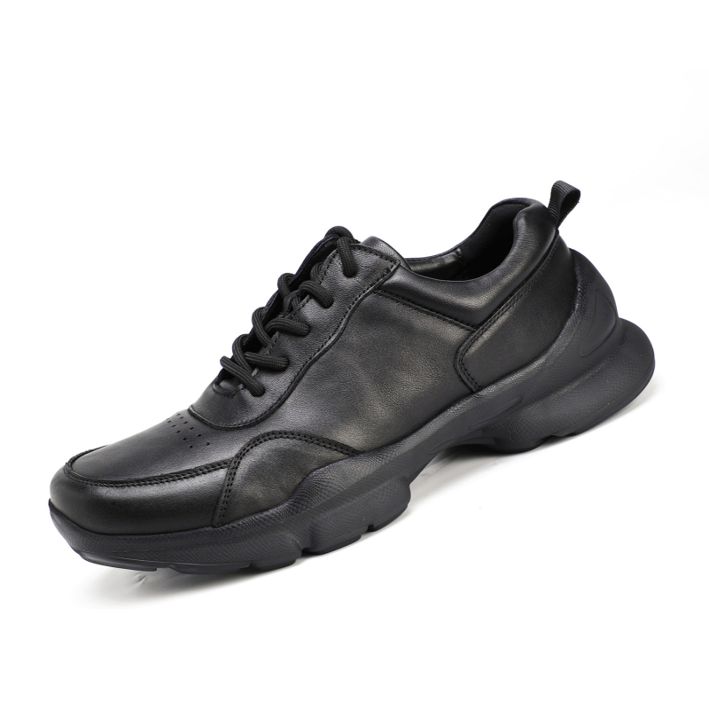 Ανδρικά αθλητικά παπούτσια casual από γνήσιο δέρμα, εξωτερικό από γνήσιο δέρμα, ελαφρύς και ανθεκτικός πάτος από γνήσιο δέρμα, κορδόνια, σόλα από καουτσούκ ανθεκτική στην φθορά, στρογγυλός μύτης, επίπεδη σόλα, κατάλληλα για φθινόπωρο-χειμώνα-άνοιξη