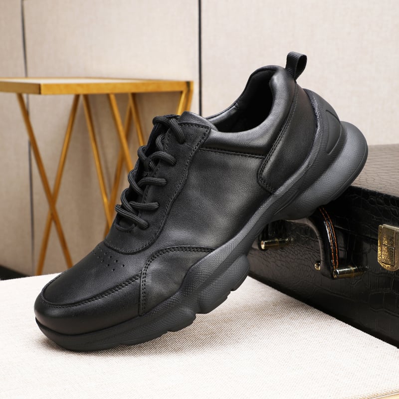 Ανδρικά αθλητικά παπούτσια casual από γνήσιο δέρμα, εξωτερικό από γνήσιο δέρμα, ελαφρύς και ανθεκτικός πάτος από γνήσιο δέρμα, κορδόνια, σόλα από καουτσούκ ανθεκτική στην φθορά, στρογγυλός μύτης, επίπεδη σόλα, κατάλληλα για φθινόπωρο-χειμώνα-άνοιξη