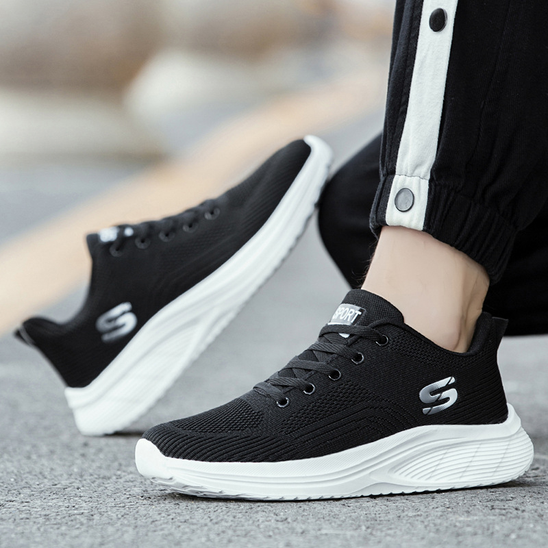 Sportske tenisice casual stila za svakodnevnu upotrebu s prozračnim mrežastim gornjim dijelom, lagane, anti-slip, otporne na habanje, vezanje na špage (EVA ulošak; TPR potplat)