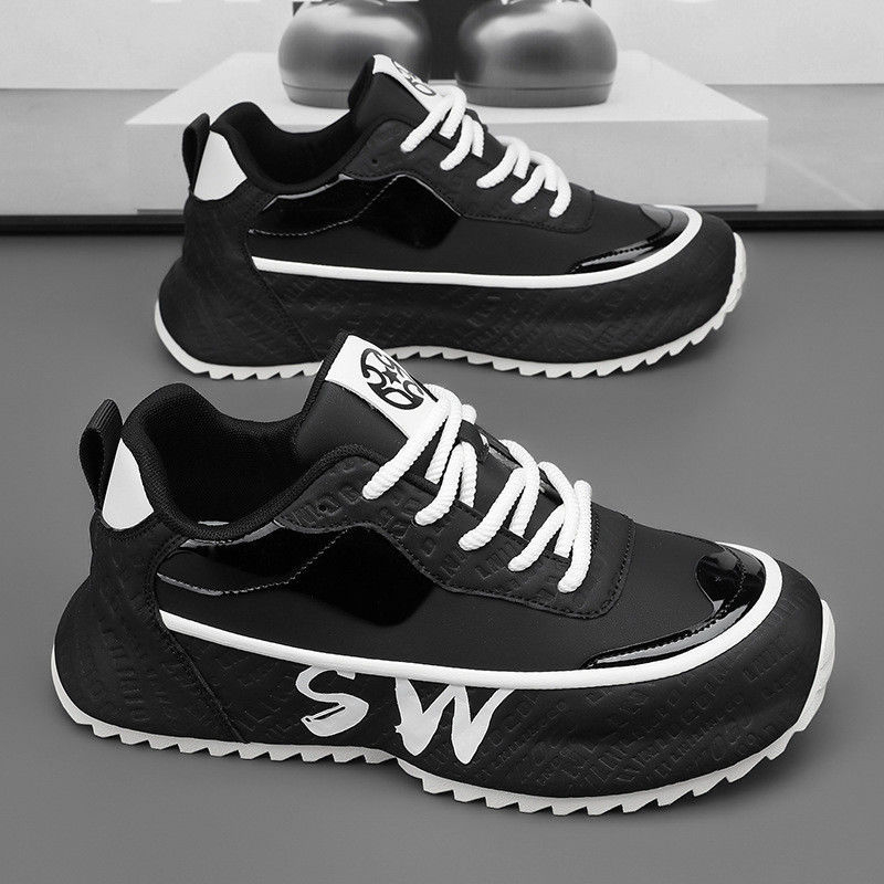 Ανδρικά loafers με μυτερό δάχτυλο, PU επάνω μέρος, ριγέ σχέδιο, κορδόνια, σόλα από αφρό καουτσούκ