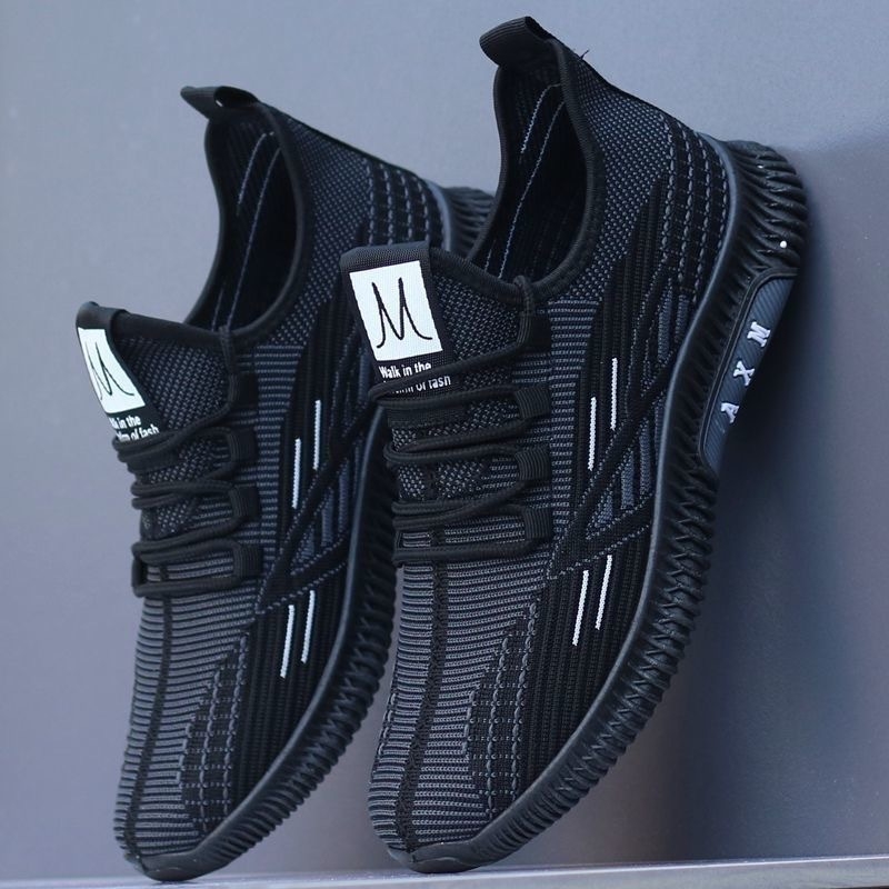 Ανδρικά αθλητικά παπούτσια χωρίς κορδόνια για περπάτημα — υπερβολικά ελαφριά, αναπνεύσιμο άνω μέρος από διχτυωτή ύφανση, έλεγχος οσμών, γρήγορο στέγνωμα, αντιολισθητική μαλακή σόλα