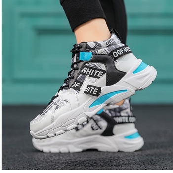 Ανδρικά αθλητικά παπούτσια με ψηλό επάνω μέρος, Κορεατικό στυλ, Δίκτυωτός πάνω, EVA σόλα, Κούμπωμα με κορδόνια