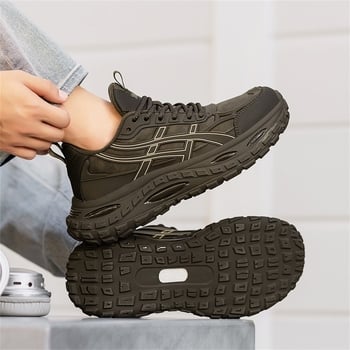 Pantofi bărbați Dad Shoes cu creștere înălțime, partea superioară din microfibră de piele, talpă TPU+Popcorn, șireturi, branț EVA