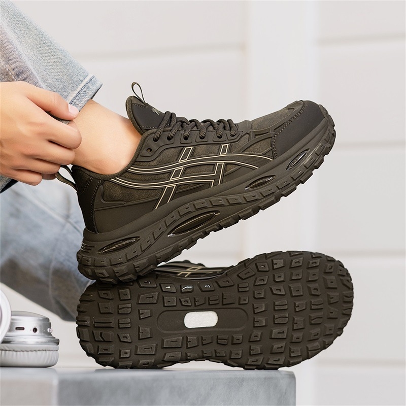 Pantofi bărbați Dad Shoes cu creștere înălțime, partea superioară din microfibră de piele, talpă TPU+Popcorn, șireturi, branț EVA