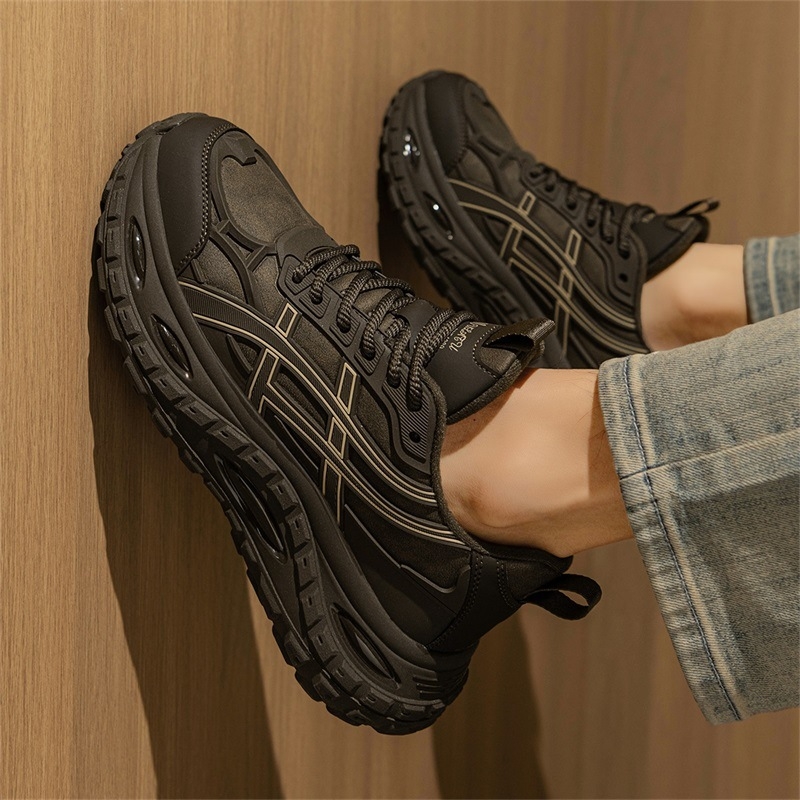 Pantofi bărbați Dad Shoes cu creștere înălțime, partea superioară din microfibră de piele, talpă TPU+Popcorn, șireturi, branț EVA