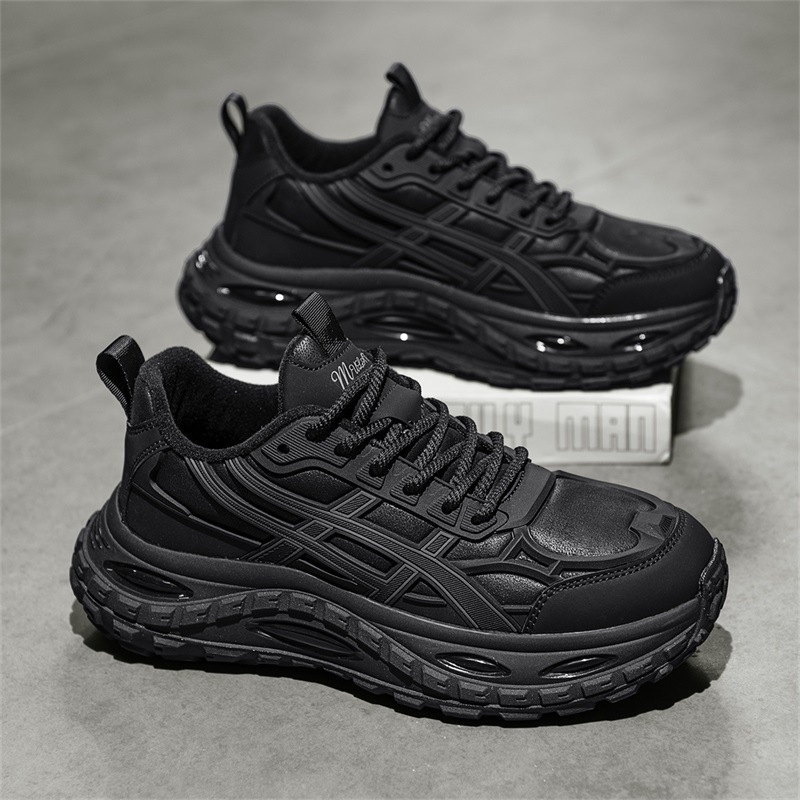 Pantofi bărbați Dad Shoes cu creștere înălțime, partea superioară din microfibră de piele, talpă TPU+Popcorn, șireturi, branț EVA