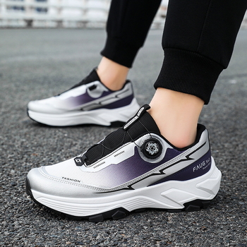 Pantofi de alergare pentru bărbați (din plasă, talpă PU, închidere cu șireturi în față, vârf rotund, talpă groasă)