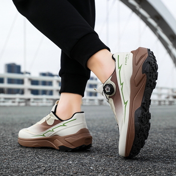 Pantofi de alergare pentru bărbați (din plasă, talpă PU, închidere cu șireturi în față, vârf rotund, talpă groasă)