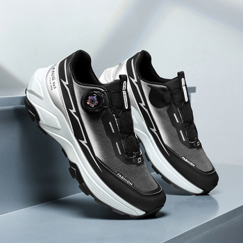 Pantofi de alergare pentru bărbați (din plasă, talpă PU, închidere cu șireturi în față, vârf rotund, talpă groasă)