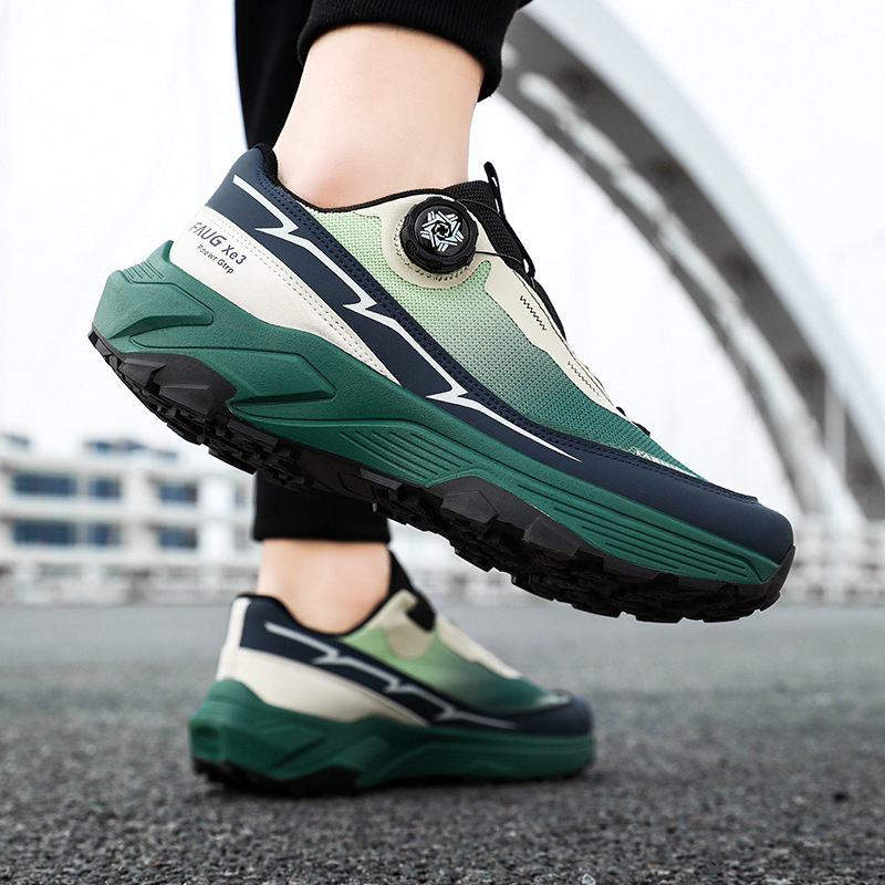 Pantofi de alergare pentru bărbați (din plasă, talpă PU, închidere cu șireturi în față, vârf rotund, talpă groasă)