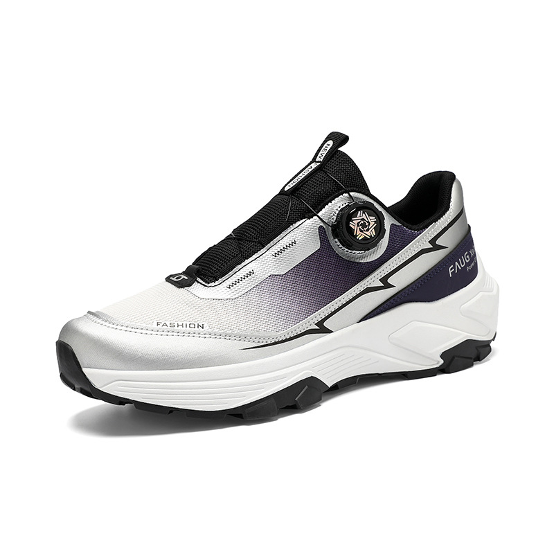 Pantofi de alergare pentru bărbați (din plasă, talpă PU, închidere cu șireturi în față, vârf rotund, talpă groasă)