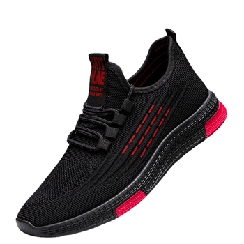 Ανδρικά αθλητικά παπούτσια casual με διαπνέον πάνω μέρος από ύφασμα, EVA πάτος, πλαστική σόλα με έγχυση, ριγέ σχέδιο