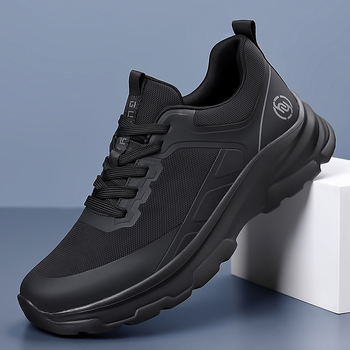 Pantofi sport casual pentru bărbați, talpă groasă, interior respirabil din plasă, partea superioară din material textil cu imprimare offset, închidere cu șireturi, talpă joasă