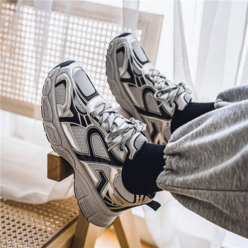 Ανδρικά παπούτσια για τρέξιμο με υφασμάτινο πάνω μέρος, κορδόνια, χαμηλός σχεδιασμός, ύψος φτέρνας 3–5 cm, σόλα από καουτσούκ με έγχυση