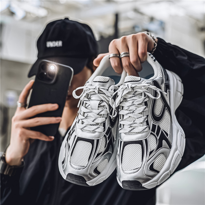 Ανδρικά παπούτσια για τρέξιμο με υφασμάτινο πάνω μέρος, κορδόνια, χαμηλός σχεδιασμός, ύψος φτέρνας 3–5 cm, σόλα από καουτσούκ με έγχυση