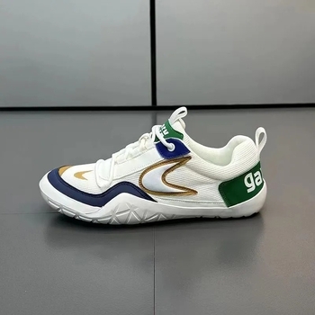 Pantofi sport bărbați din plasă respirabilă - șireturi, profil scăzut, vârf rotund, partea superioară PU+ plasă, talpă injectată, ușori