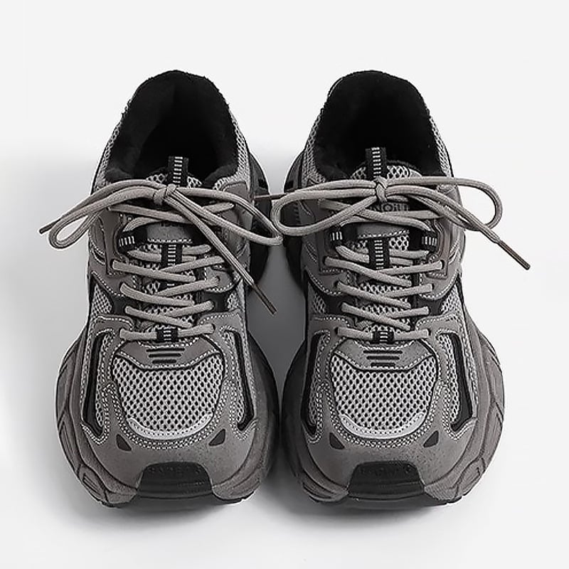 Pantofi bărbați dad shoes – ușori, versatile pentru toate sezoanele, partea superioară într-o singură culoare, talpă din cauciuc, închidere cu șiret în față