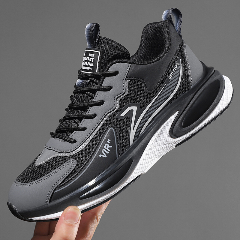 Pantofi de călătorie pentru bărbați, upper din superfiber, talpă din cauciuc, branț PU, închidere cu șireturi