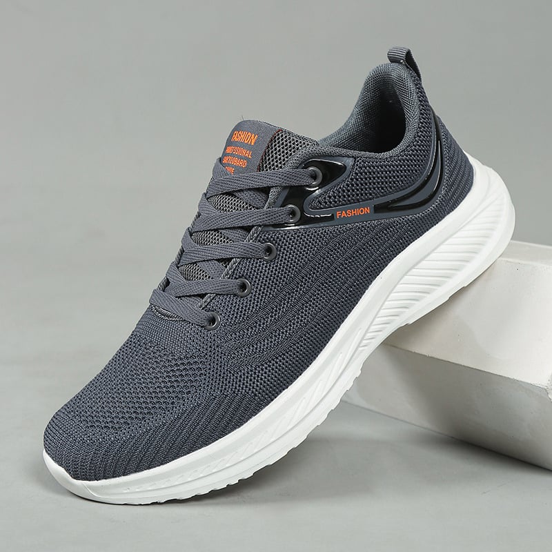 Pantofi de alergare unisex, din plasă pe partea superioară, talpă MD, închidere cu șireturi, branț din material textil