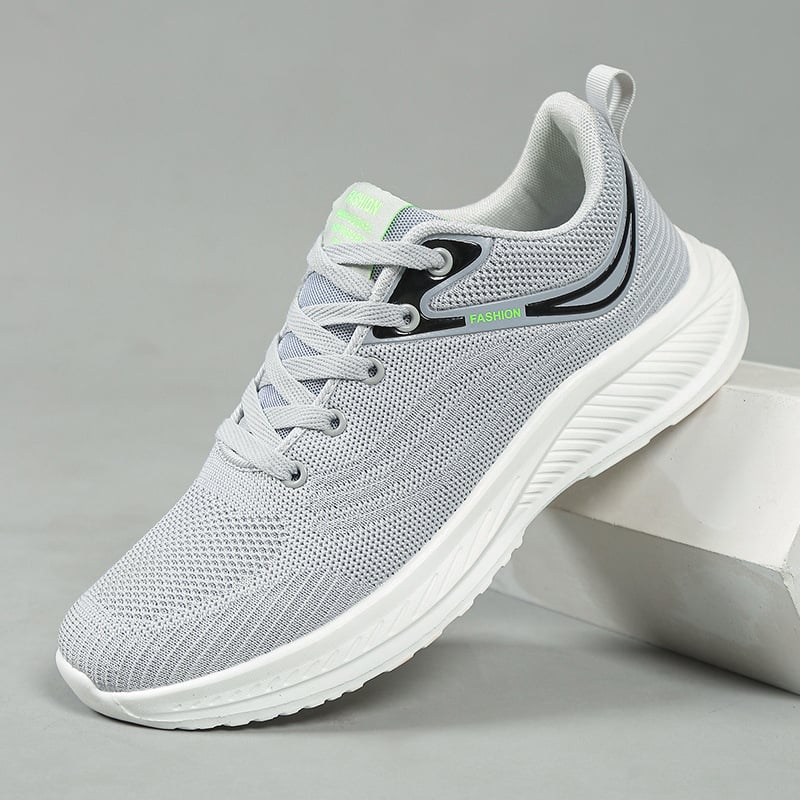 Pantofi de alergare unisex, din plasă pe partea superioară, talpă MD, închidere cu șireturi, branț din material textil