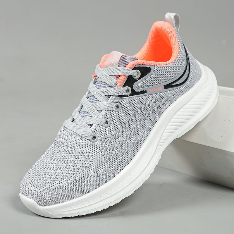 Pantofi de alergare unisex, din plasă pe partea superioară, talpă MD, închidere cu șireturi, branț din material textil