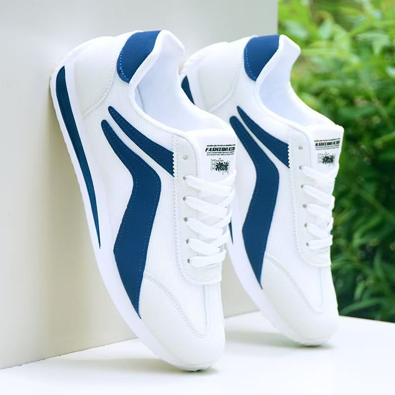 Pantofi sport casual pentru bărbați, superioare din plasă respirabilă, talpă din cauciuc, închidere cu șireturi, pentru vară și antrenament