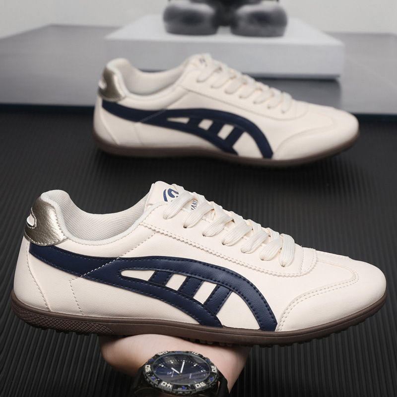 Мъжки нископрофилни ежедневни маратонки, PU горно, връзки отпред, ретро стил, издание есен 2025 г., подходящи за зима, пролет и есен