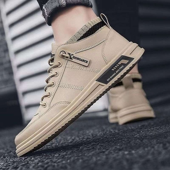 Ανδρικά Παπούτσια Waffle - Μεσαίο Ύψος, PU Ὰνώ, PVC Σόλα, Αντιολισθητικά, Φθινοπωρινά Αθλητικά Παπούτσια