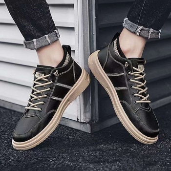 Ανδρικά Παπούτσια Waffle - Μεσαίο Ύψος, PU Ὰνώ, PVC Σόλα, Αντιολισθητικά, Φθινοπωρινά Αθλητικά Παπούτσια