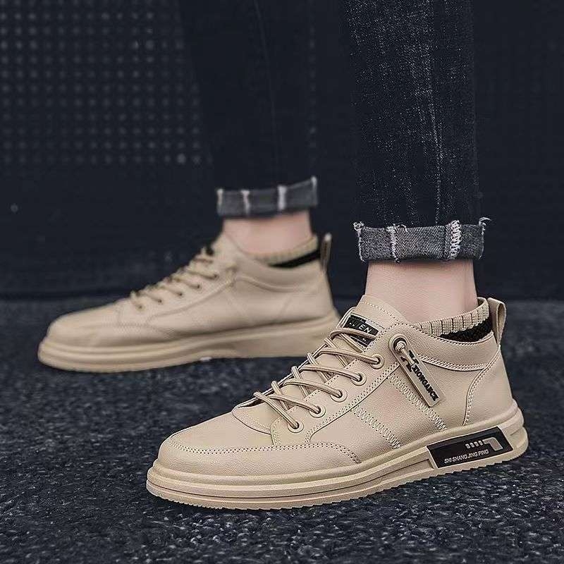 Ανδρικά Παπούτσια Waffle - Μεσαίο Ύψος, PU Ὰνώ, PVC Σόλα, Αντιολισθητικά, Φθινοπωρινά Αθλητικά Παπούτσια